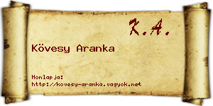 Kövesy Aranka névjegykártya